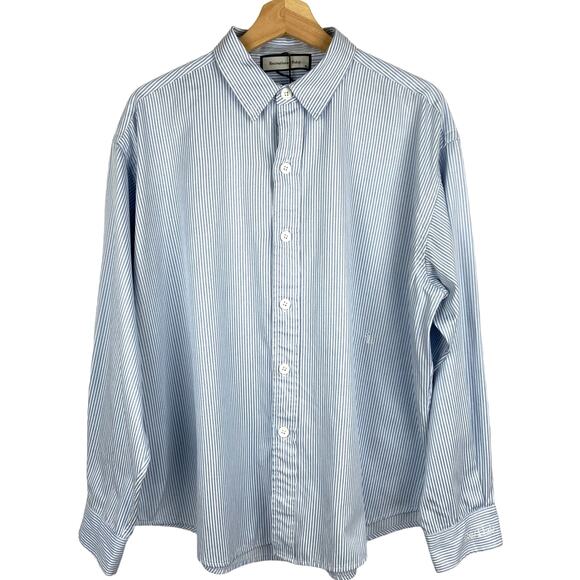 Recreational Habits Martha Shirt Oversize Blue Stripe Women's Size XL NWT - Picture 2 of 7